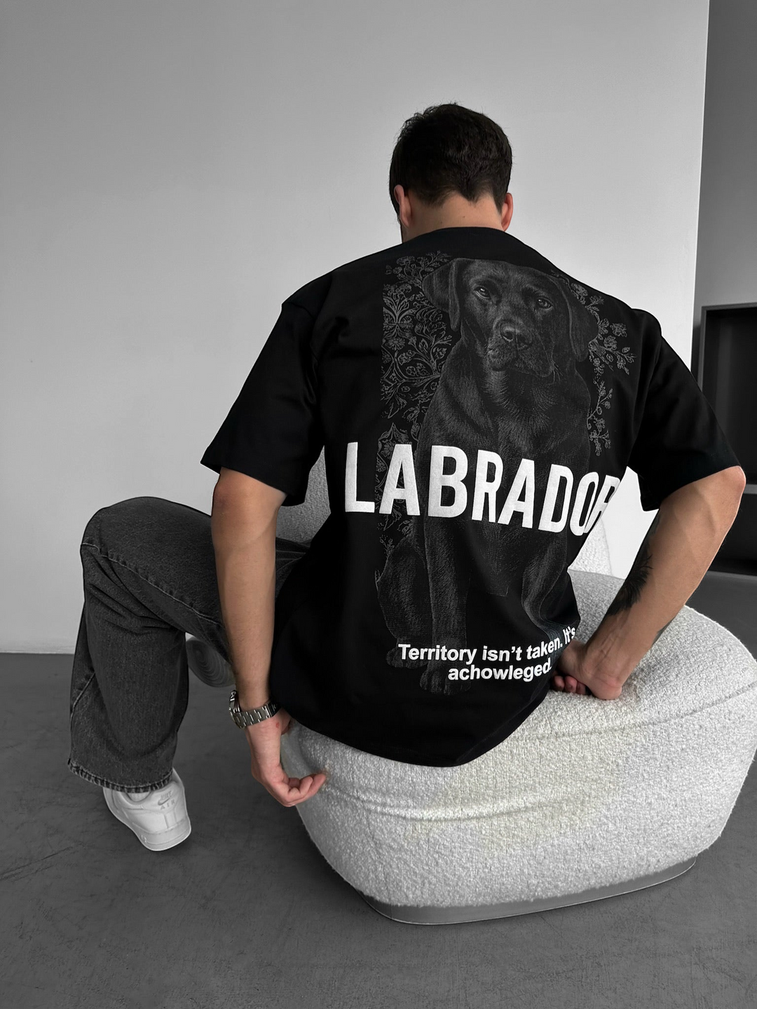 Koszulka Oversize Labrador - Czarna