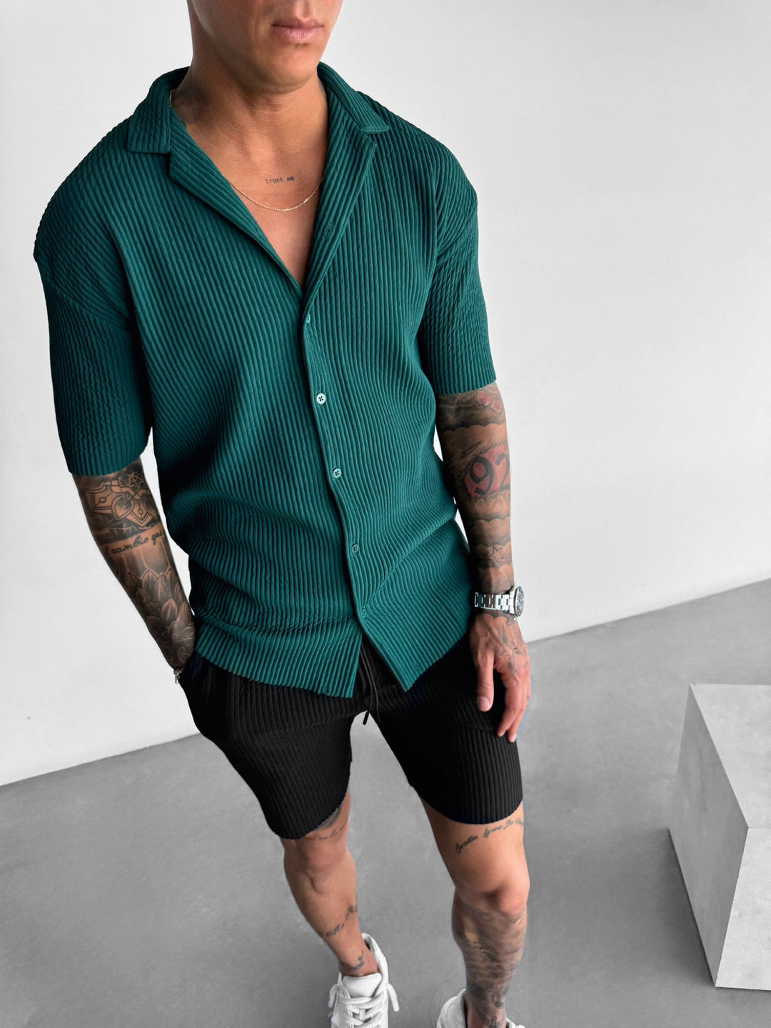 Oversize Ribbed Shirt - Las Deszczowy
