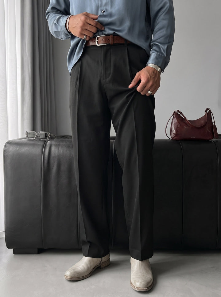 Luźne Spodnie Casual - Czarny