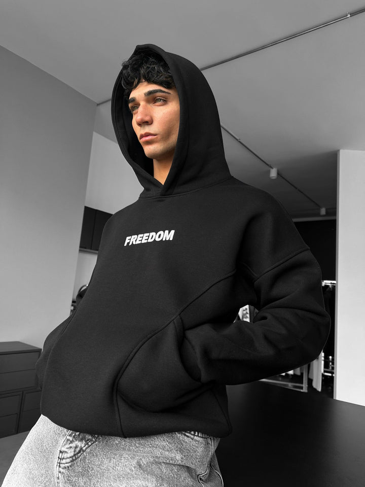 Hoodie Oversize Stitches - Czarny