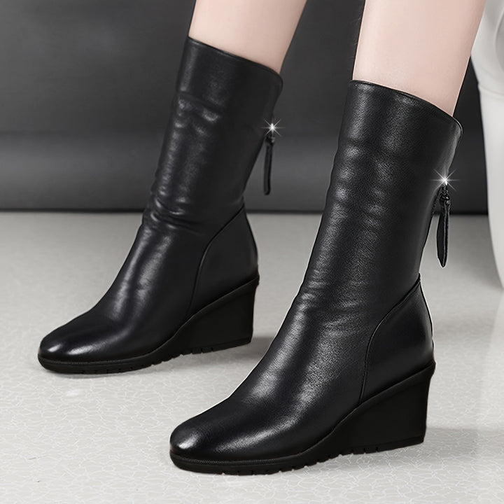 Smukły Wedge buty do połowy łydki