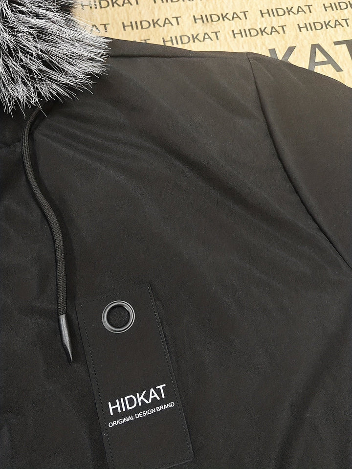 Z kapturem Mid-Length parka kurtka