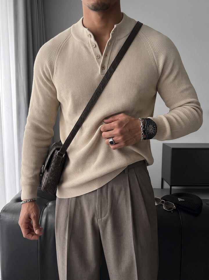 Sweter Slim Fit - Beżowy