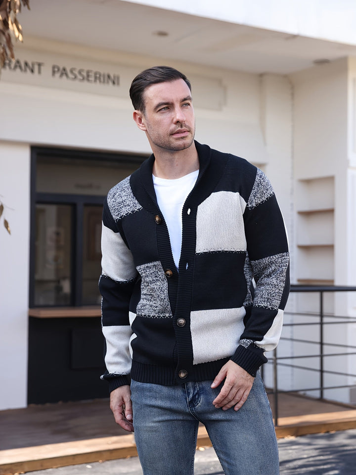 Blok kolorów Button-Up kardigan
