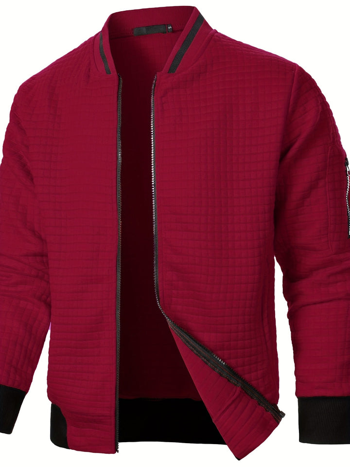 Fakturowany Zip-Up Bomber kurtka