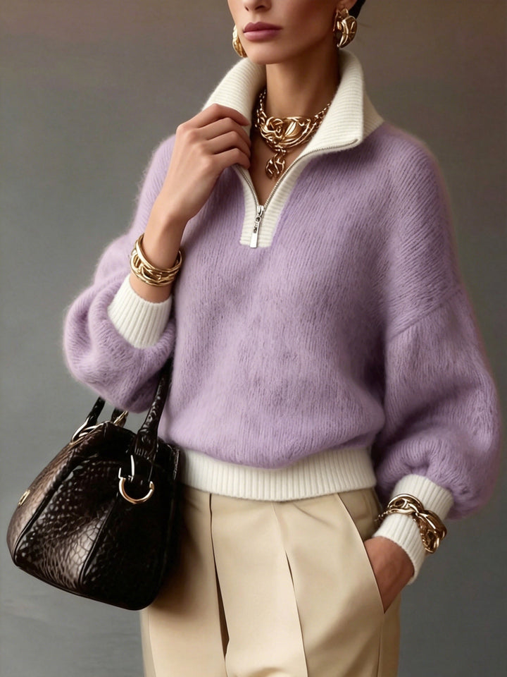 Swobodny zamek 1/2 sweter