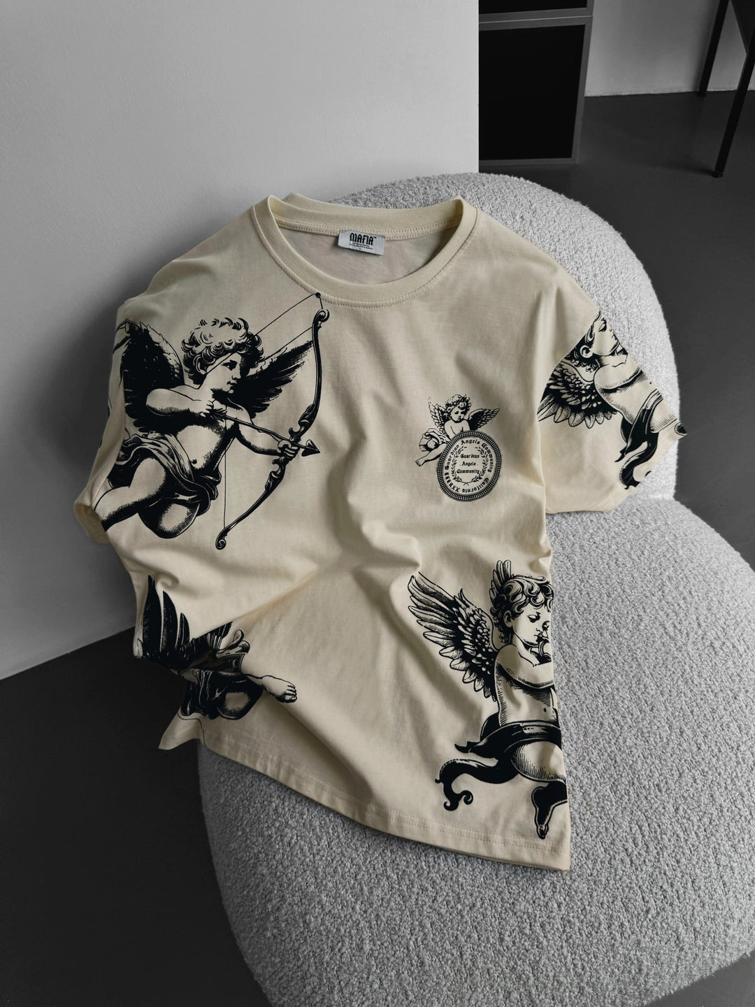 T-Shirt Oversize Guardian Angels - Antyczna Biała
