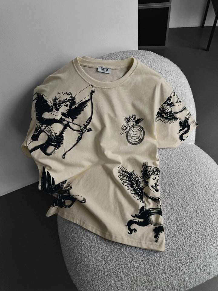 T-Shirt Oversize Guardian Angels - Antyczna Biała