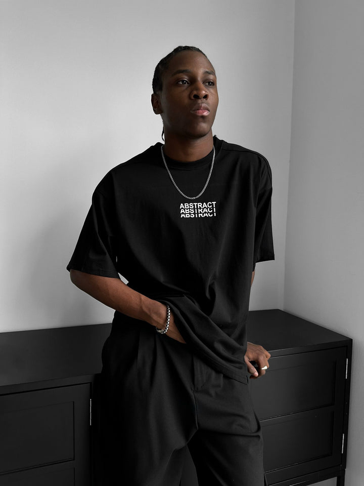 Oversize Abstract T-shirt - Czarny