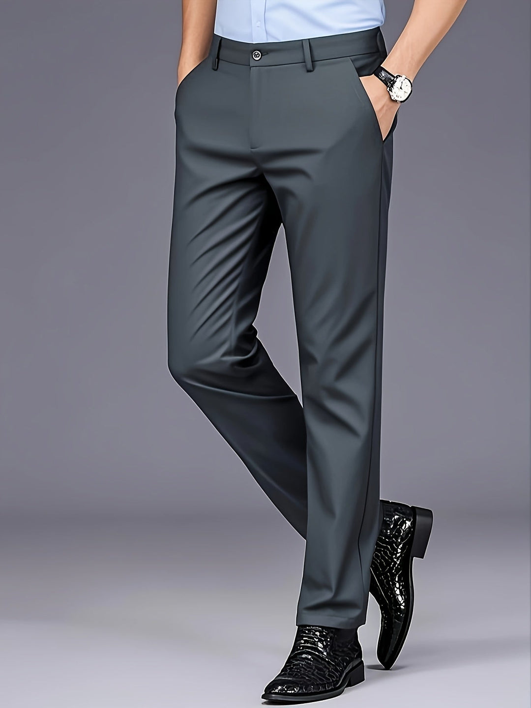 Dopasowany spodnie z prostą nogawką