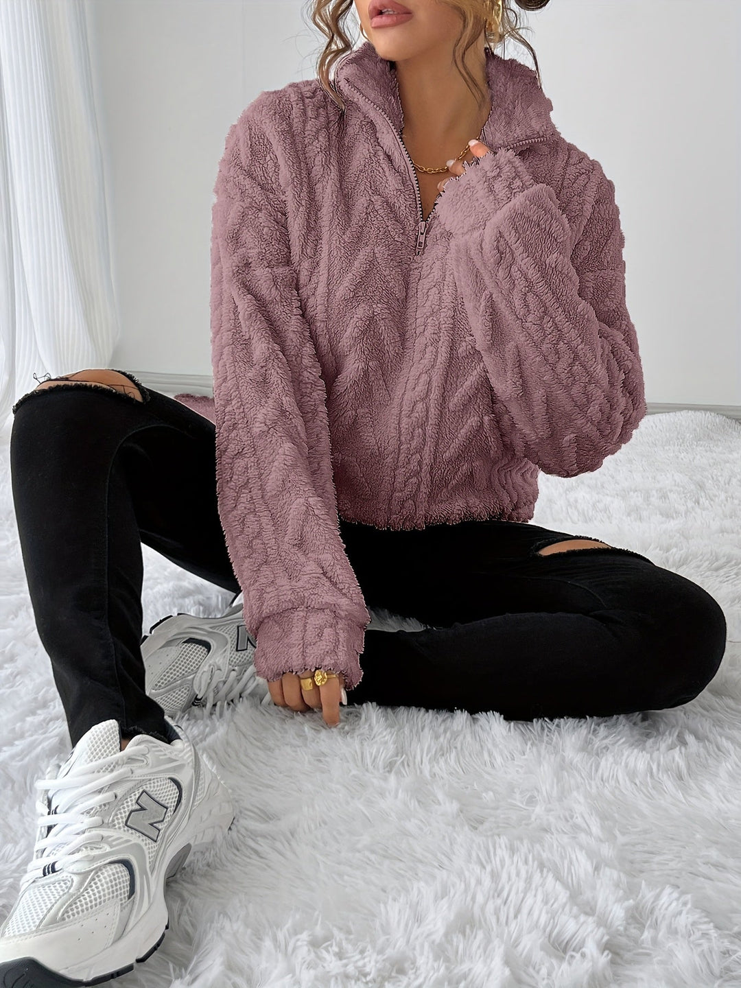 Przytulny fakturowany sweter