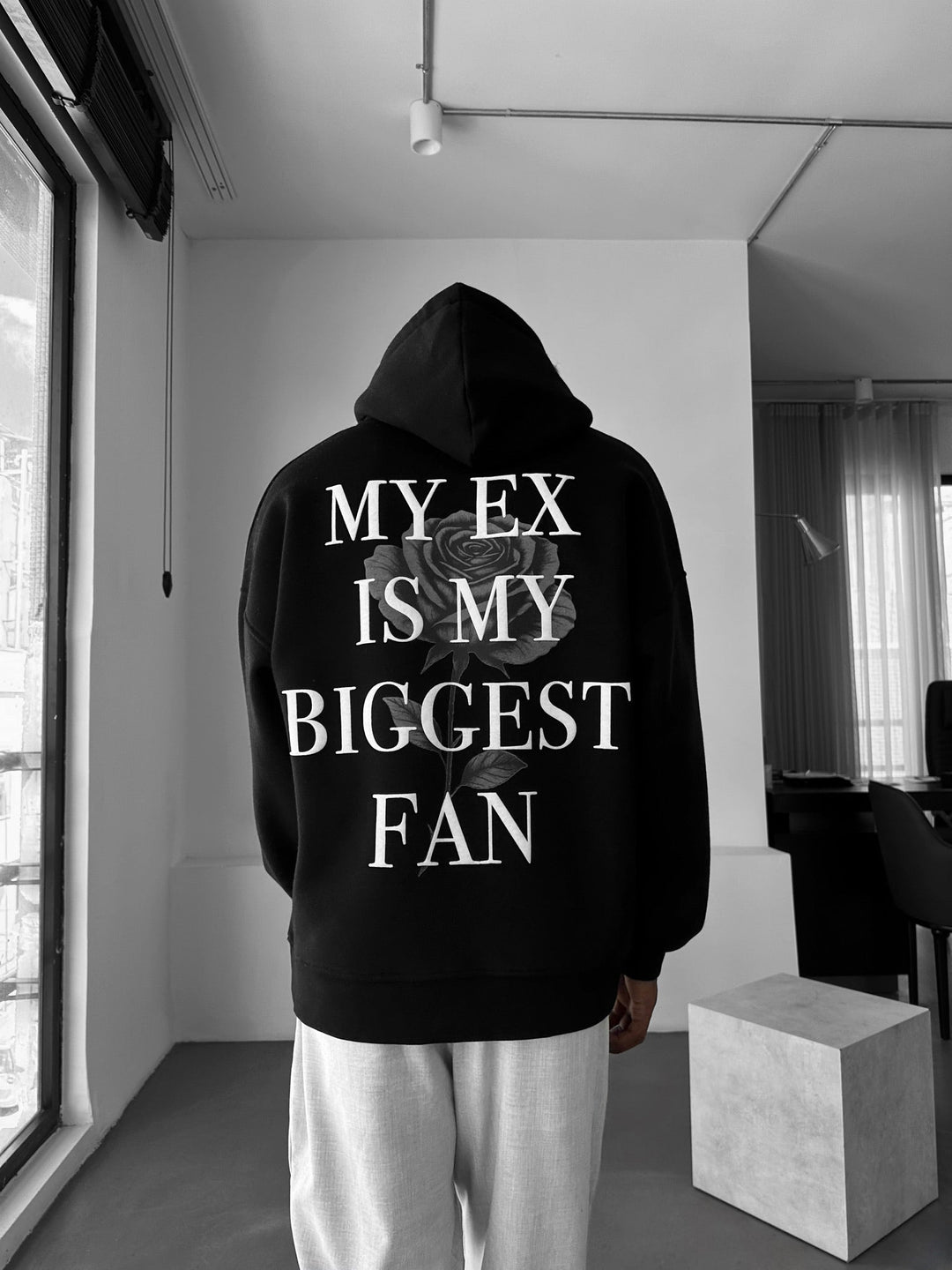 Oversize “EX” Hoodie - Czarny
