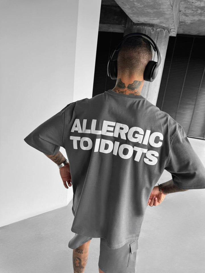 T-shirt Oversize Statement - Antracytowy