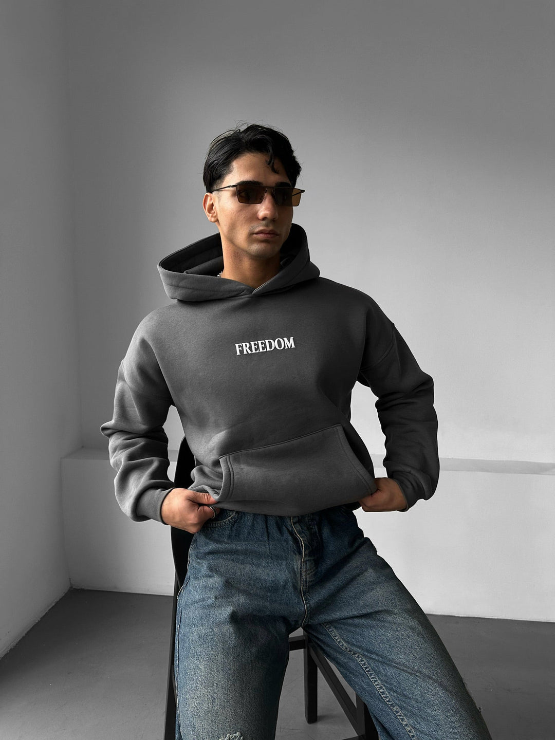 Oversize Freedom Hoodie - Antracyt