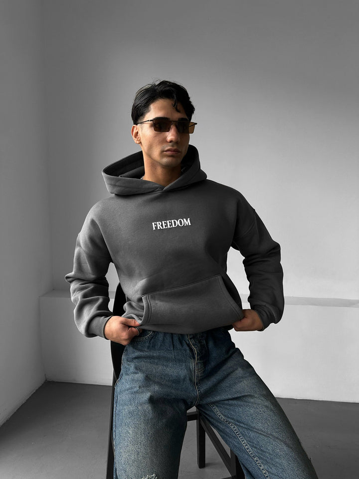 Oversize Freedom Hoodie - Antracyt