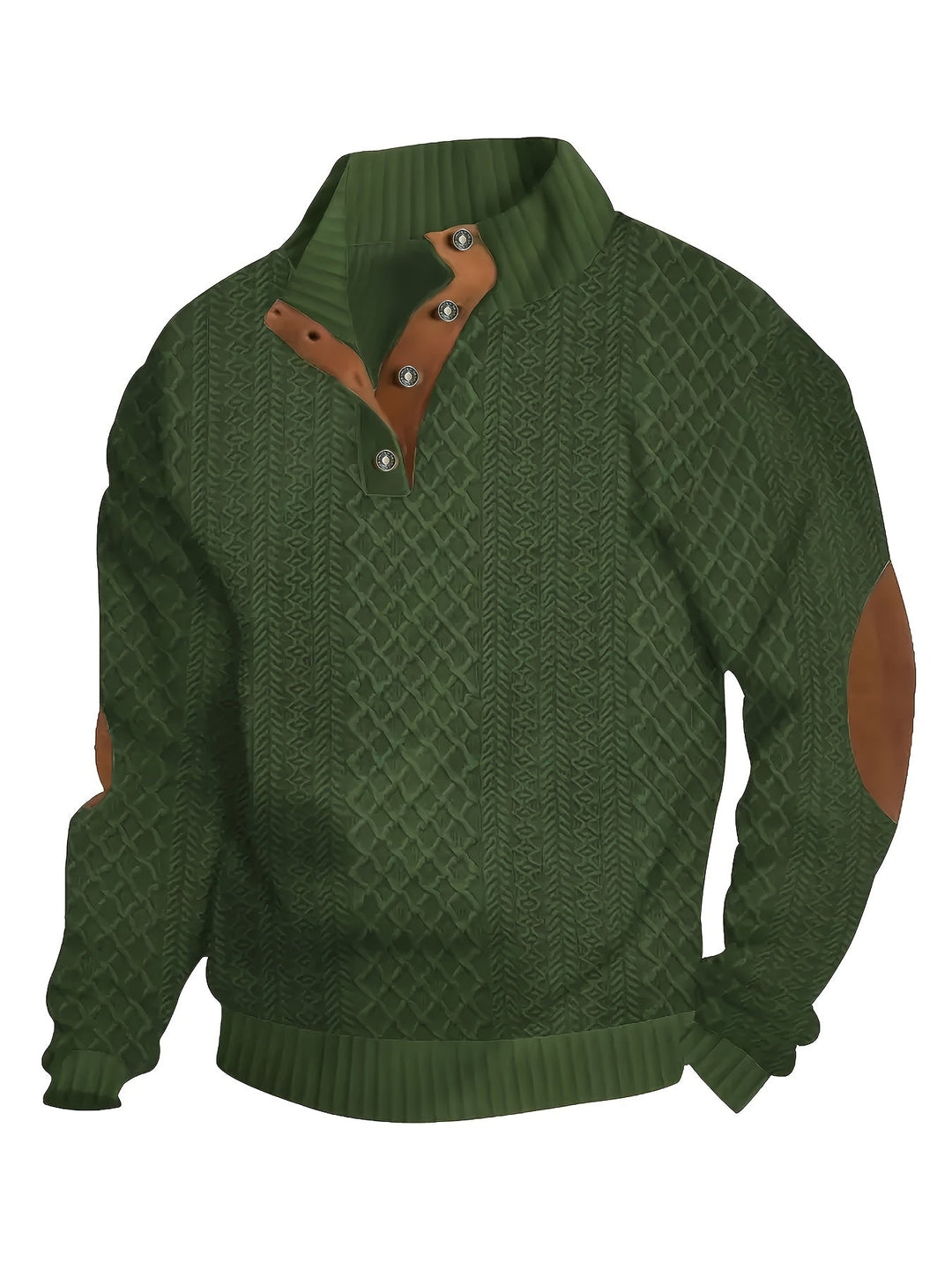 Wyróżniać się kołnierz guzik Henley sweter
