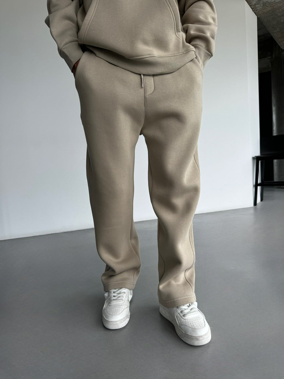 Podstawowe Spodnie - Prosty Taupe