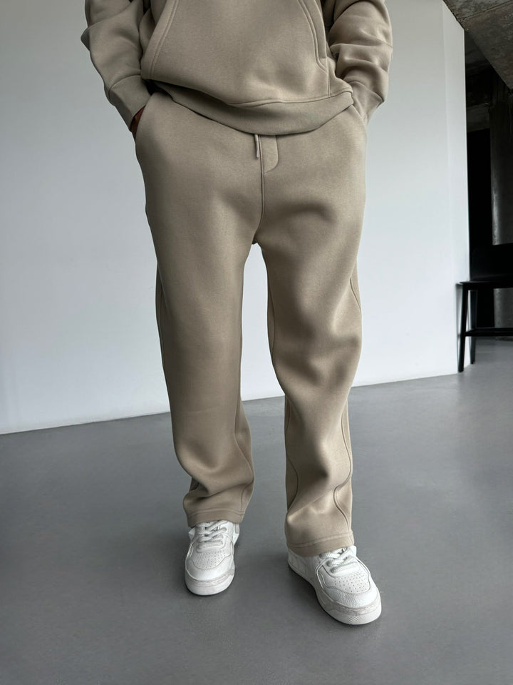 Podstawowe Spodnie - Prosty Taupe