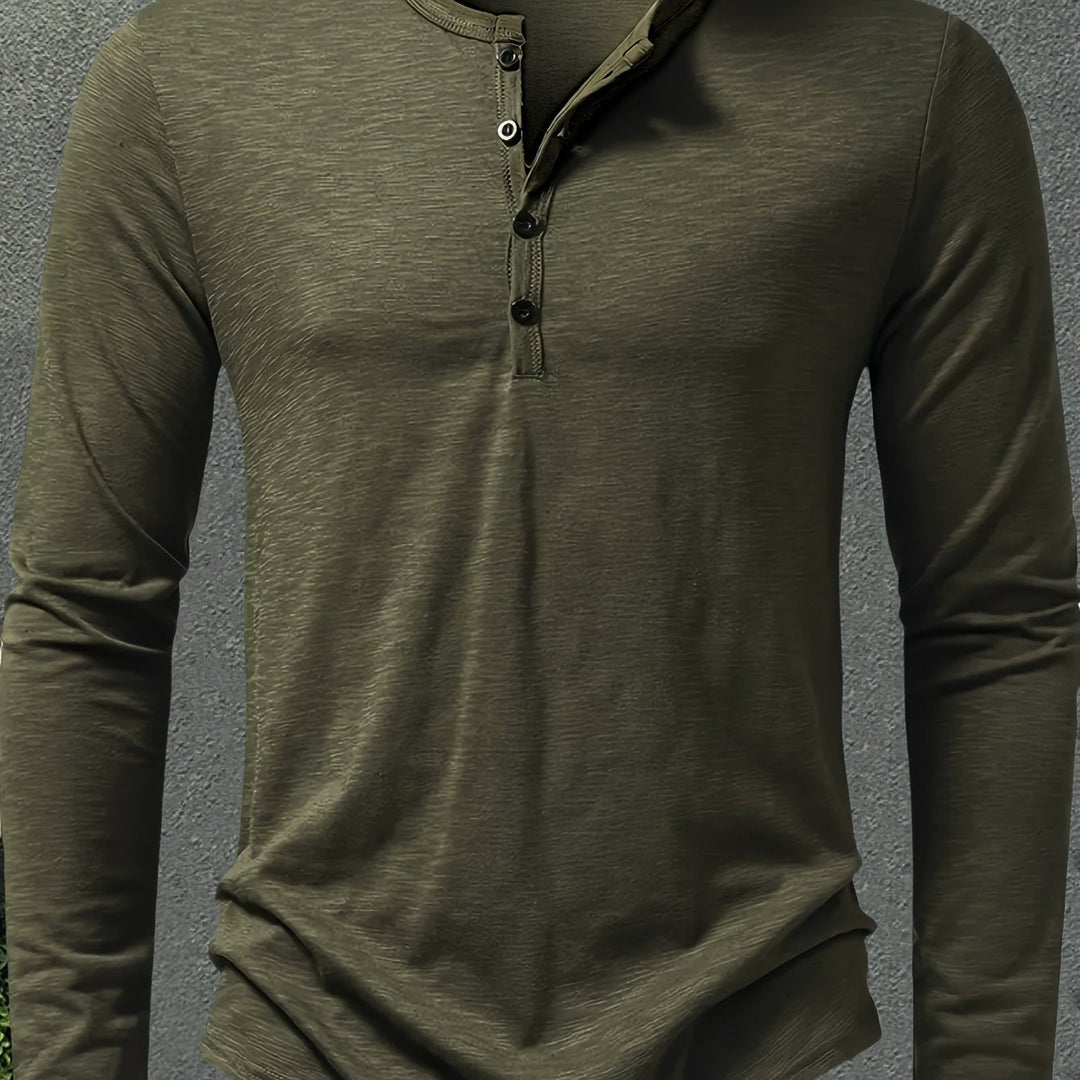 Klasyczny Button-Placket Henley