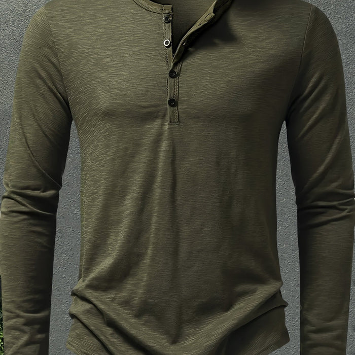 Klasyczny Button-Placket Henley