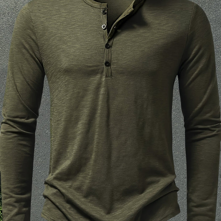 Klasyczny Button-Placket Henley
