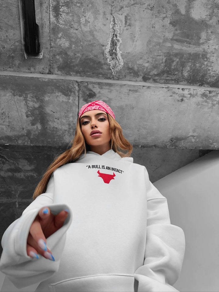 Oversize Bluza z Kapturem - Off White