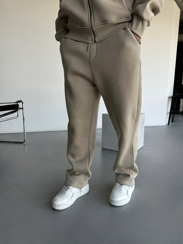 Podstawowe Spodnie - Prosty Taupe