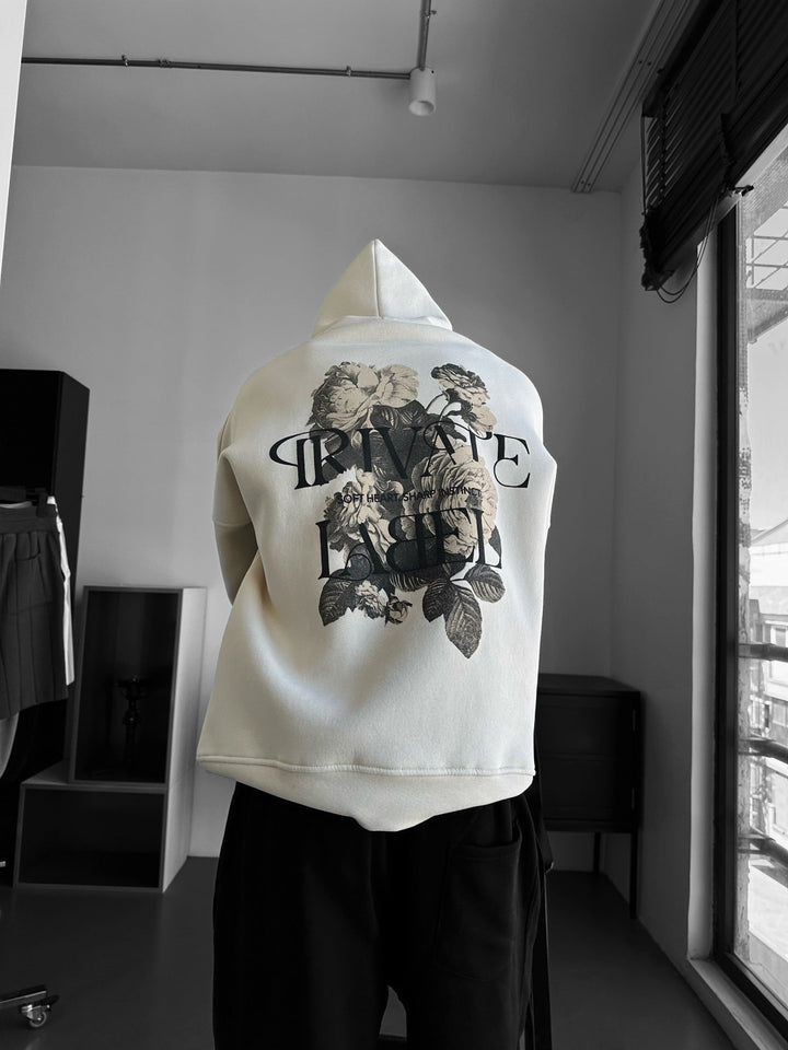 Oversize Hoodie z Prywatną Metką - Beżowy