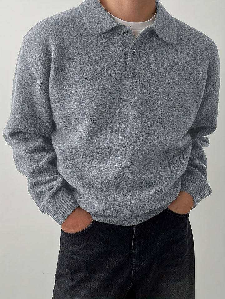 Elegancki polo kołnierz sweter