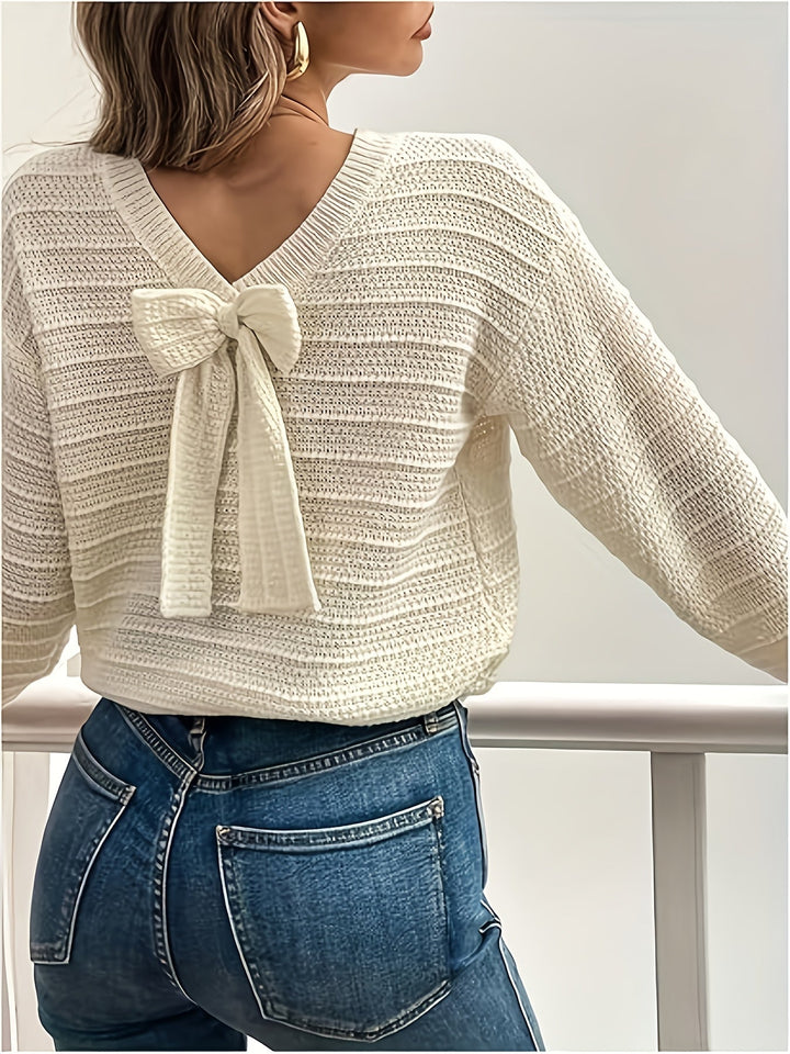 Bow-Detail dzianina sweter