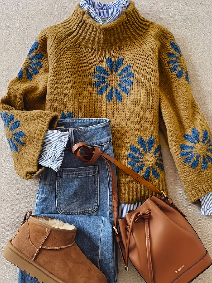 Blossom-Knit wysoki szyja sweter