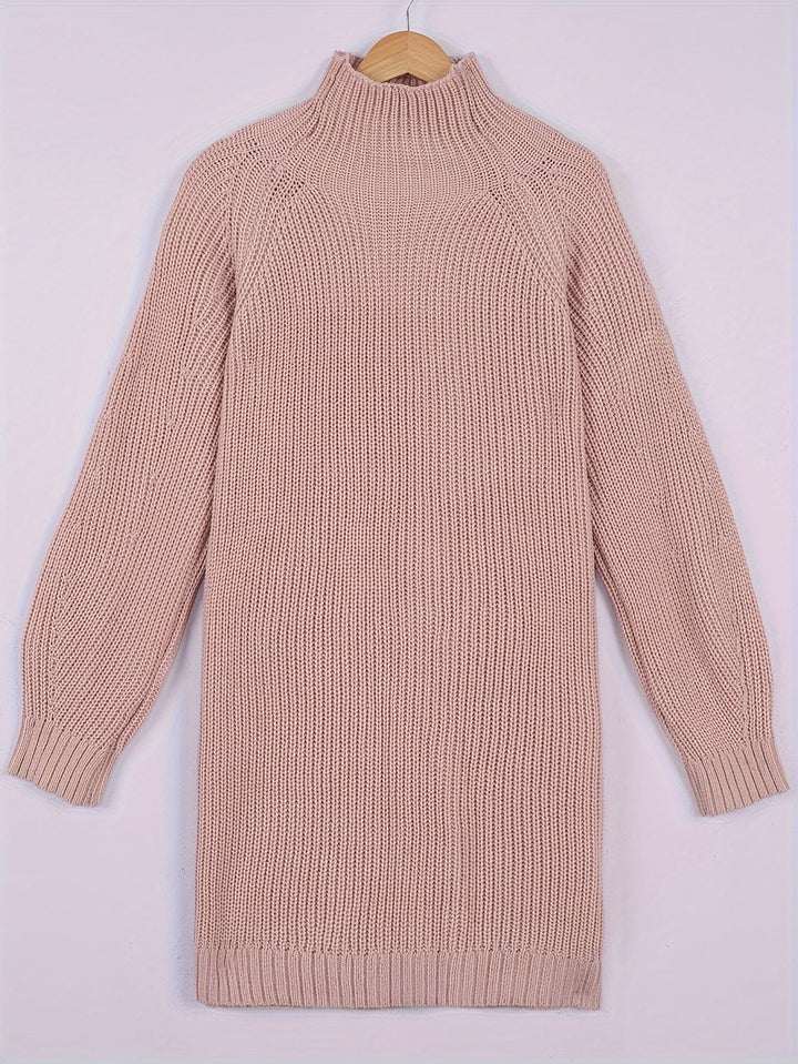 Swobodny Half-sweter z golfem sukienka