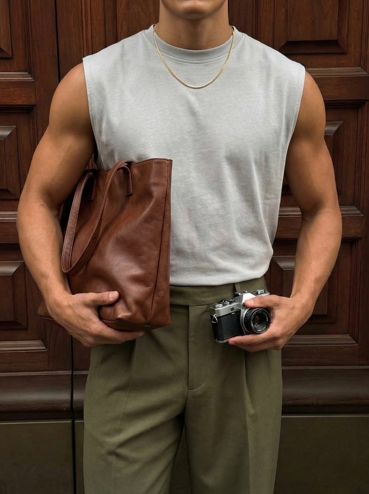 Oversize Basic Tanktop - Szary