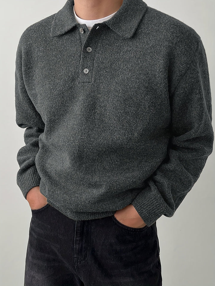 Elegancki polo kołnierz sweter