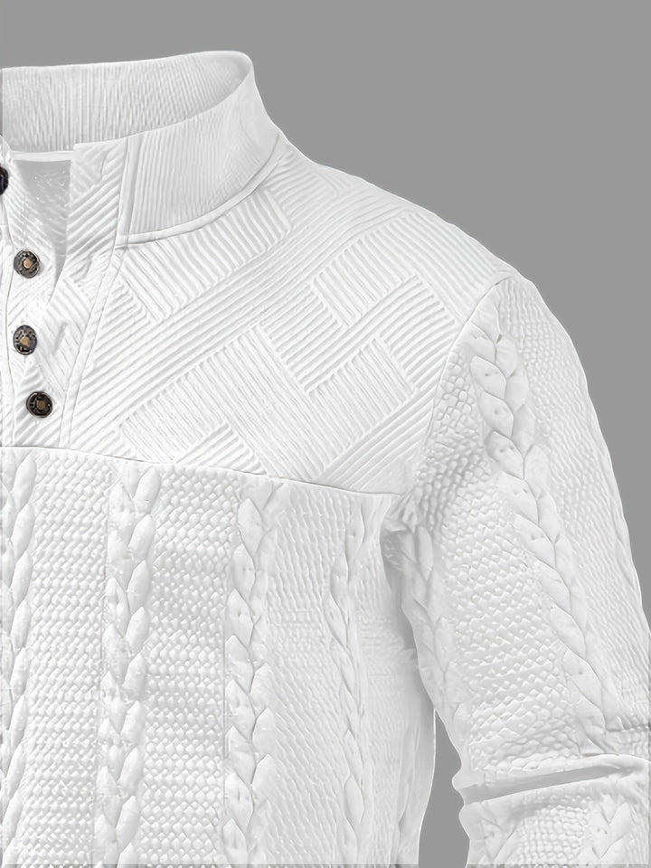 Fakturowany stójka sweter