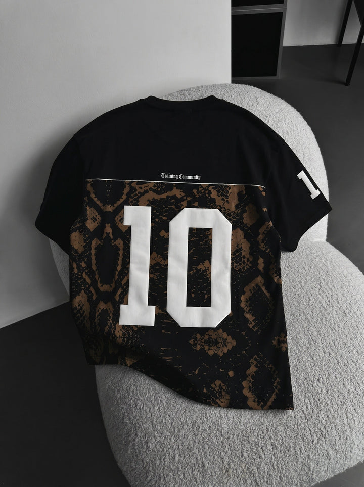 Oversize T-shirt Brooklyn - Czarny i Brązowy