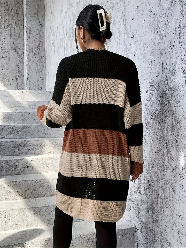 Colorblock wydłużony kardigan
