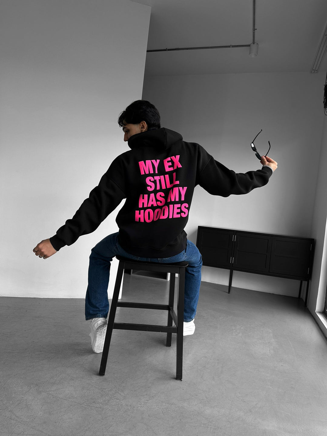 Hoodie Oversize EX Część II - Czarny i Lila