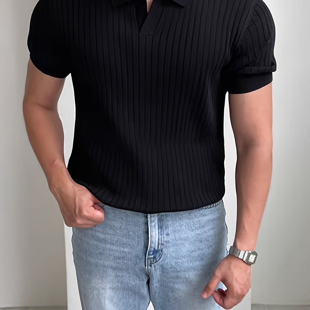 Elegancki fakturowany koszulka polo