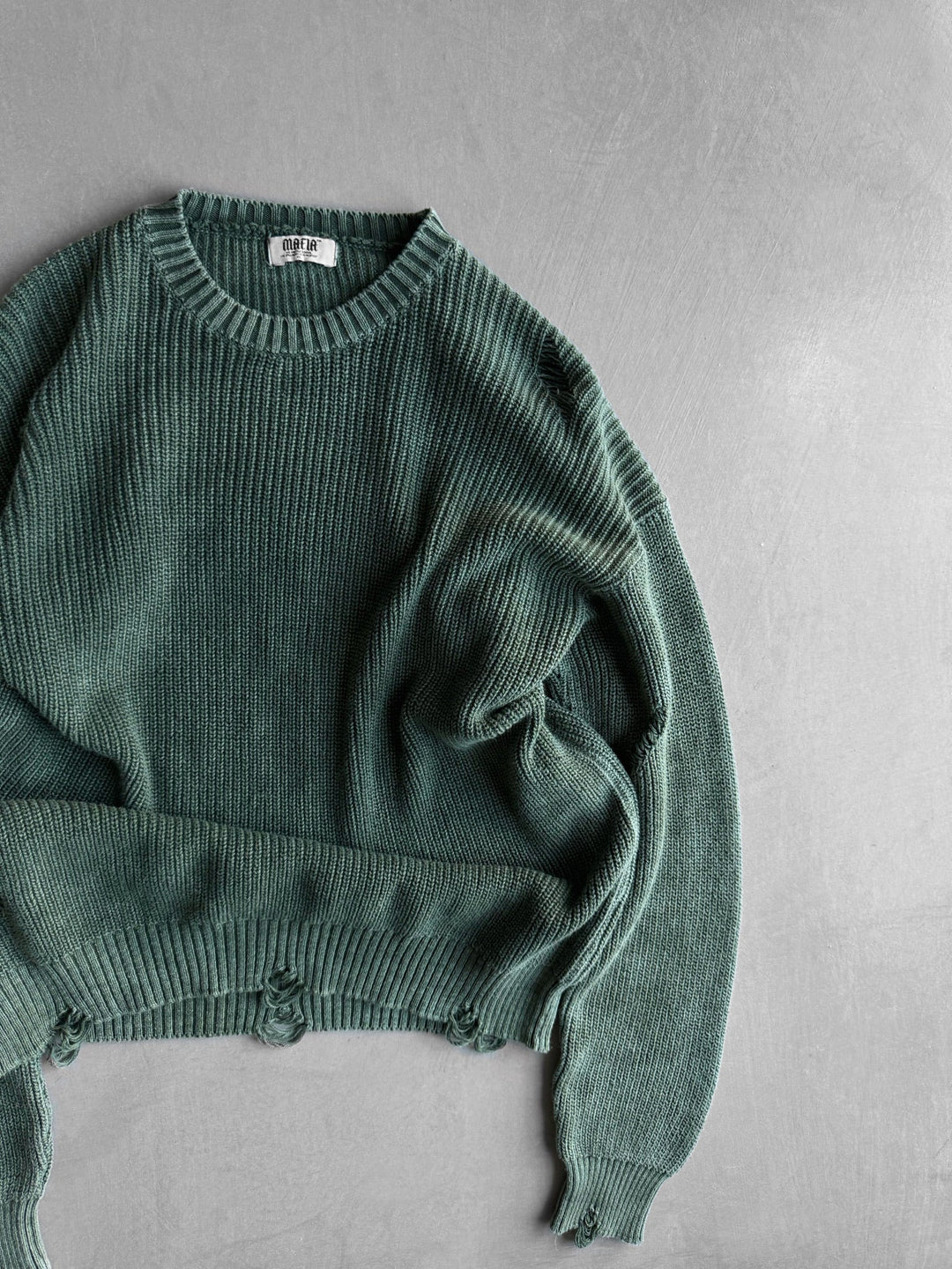 Luźny sweter dzianinowy - Khaki