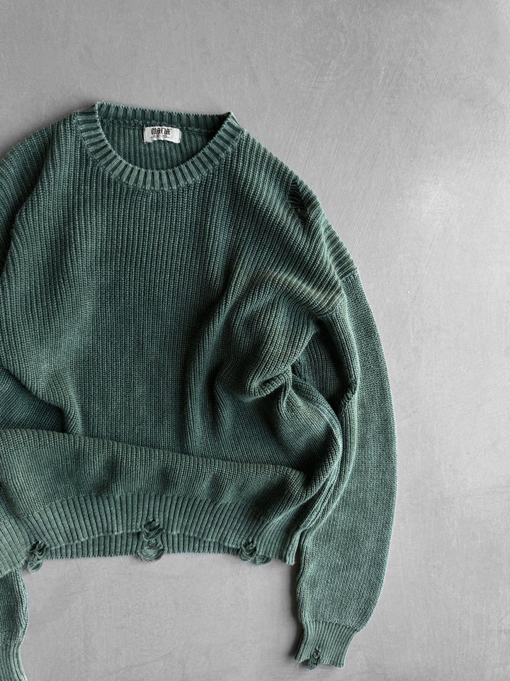 Luźny sweter dzianinowy - Khaki