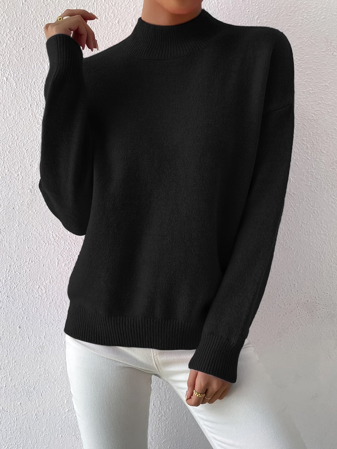 Elegancki imitacja szyja sweter