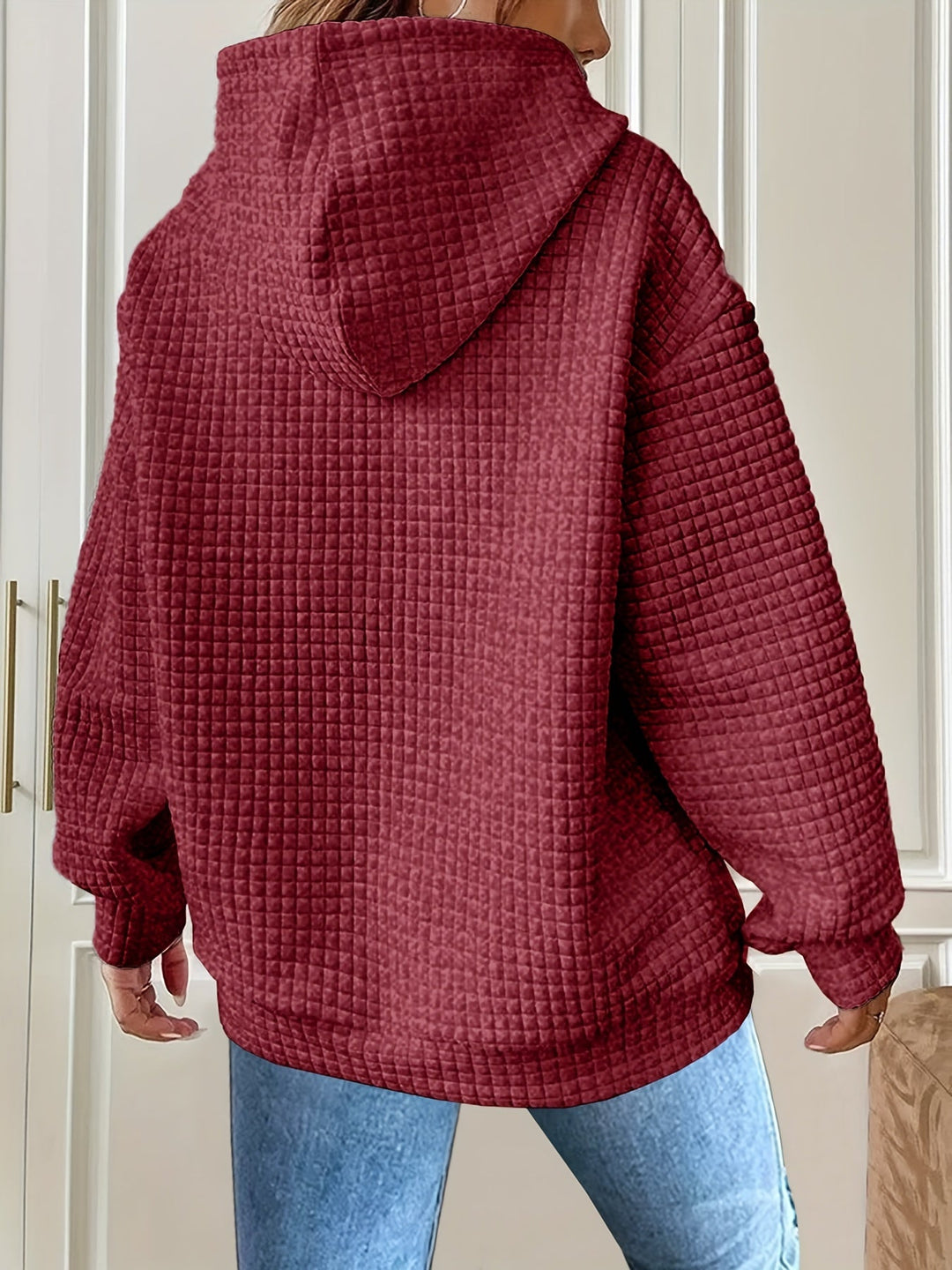 Przytulny fakturowany bluza z kapturem