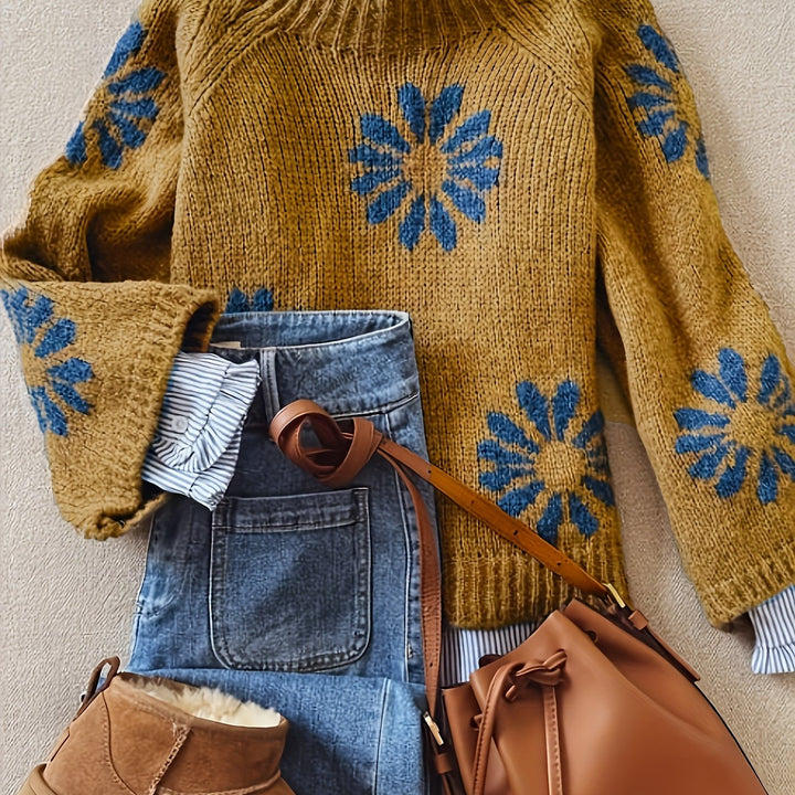 Blossom-Knit wysoki szyja sweter