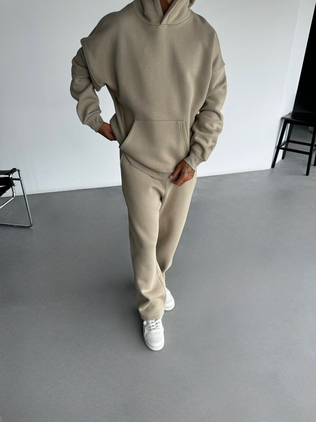 Podstawowe Spodnie - Prosty Taupe