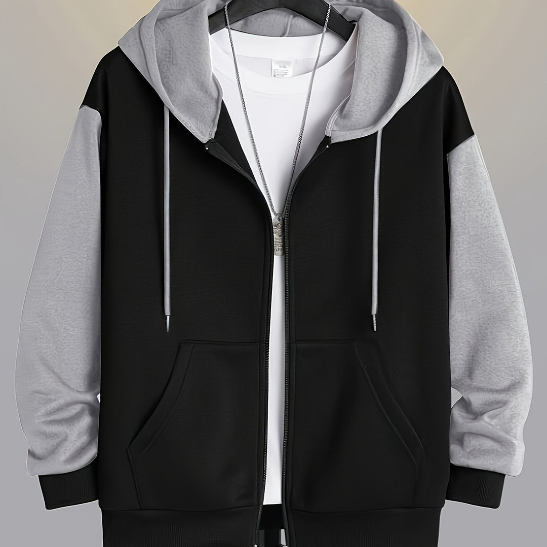 Blok kolorystyczny Zip-Up bluza z kapturem