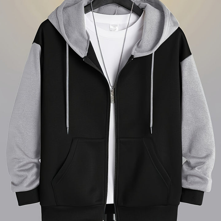Blok kolorystyczny Zip-Up bluza z kapturem