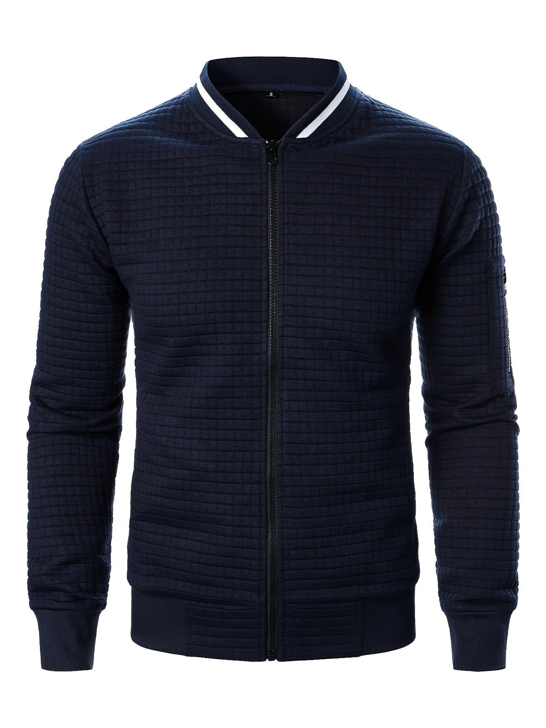 Fakturowany Zip-Up Bomber kurtka