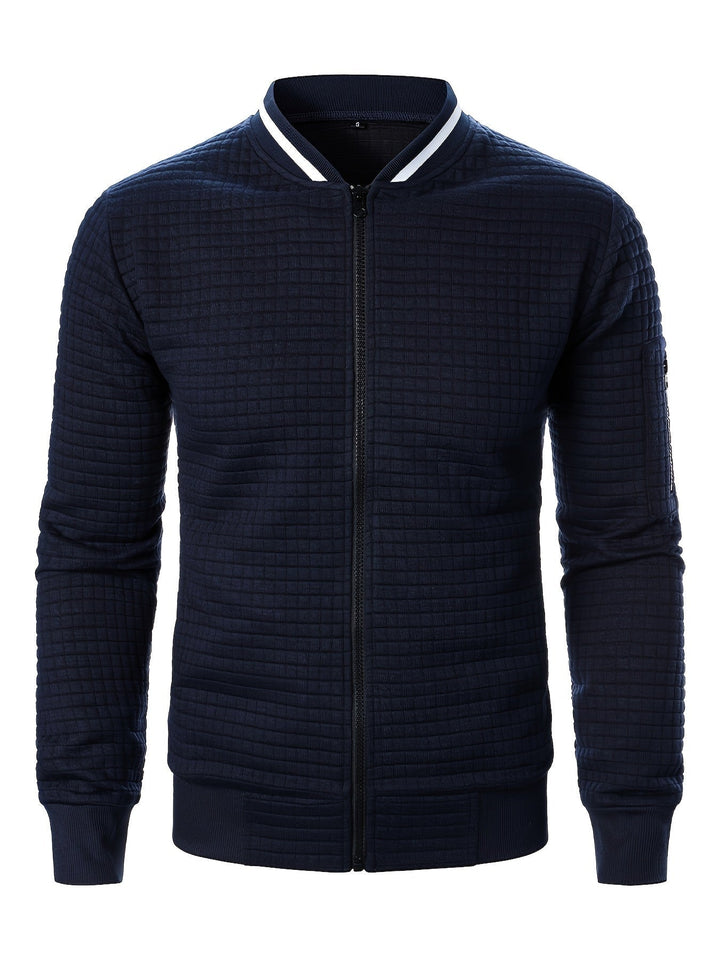 Fakturowany Zip-Up Bomber kurtka