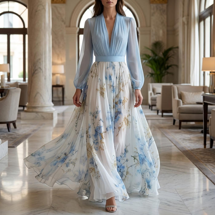 Stunning kwiatowy sukienka maxi